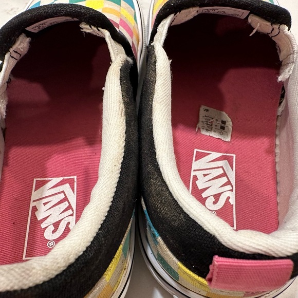 Vans Asher Slip On Rainbow Check Sneakers Kids 2 - Picture 4 of 7